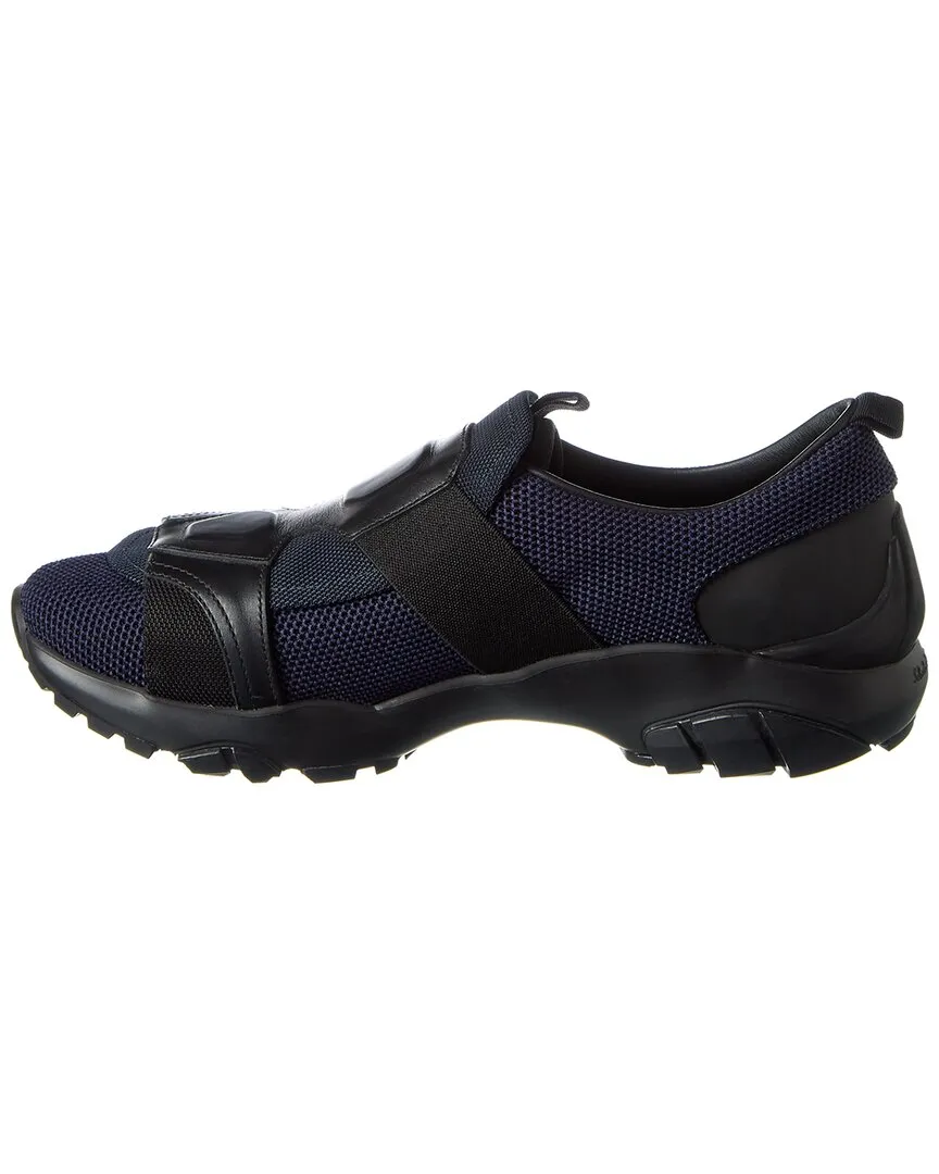 Ferragamo Leather-Trim Sneaker