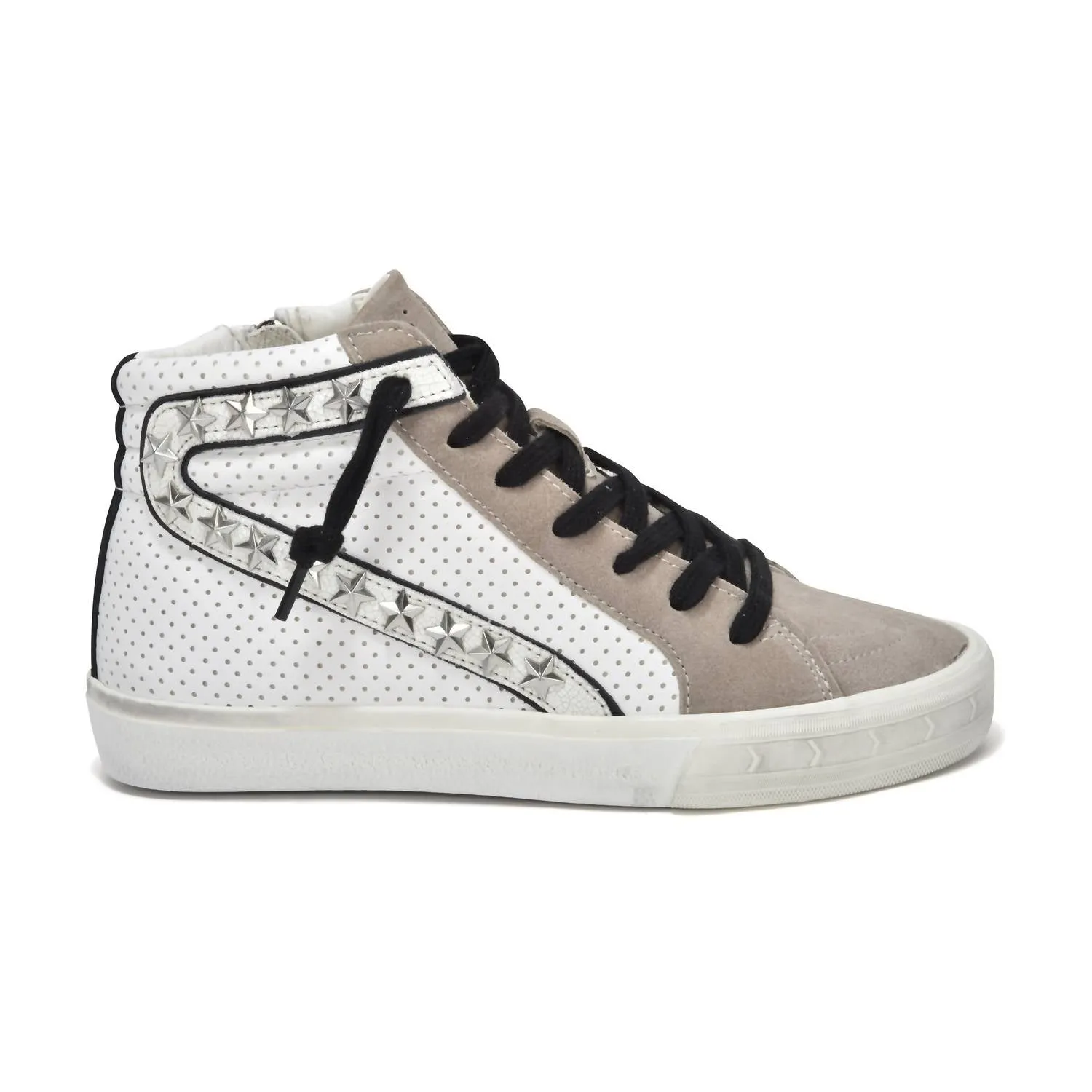 Gadol High Top In White/taupe Multi