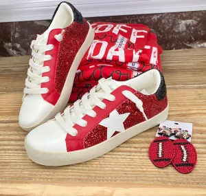 Game Day Sneakers In Red And White