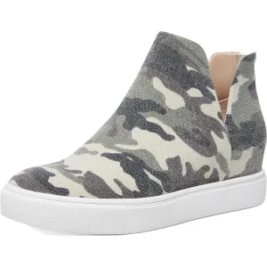 Georgie Womens Faux Leather Ankle Fashion Sneakers