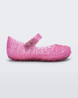 Girls' Campana Papel Flats In Pink Glitter