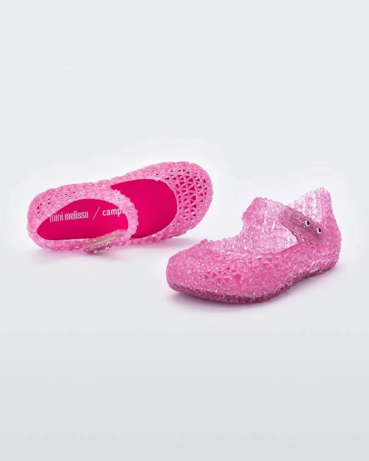 Girls' Campana Papel Flats In Pink Glitter