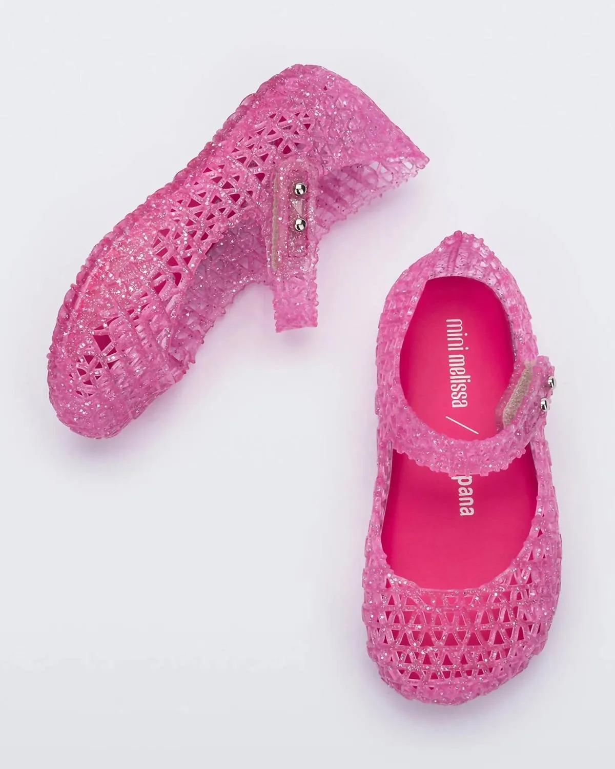Girls' Campana Papel Flats In Pink Glitter