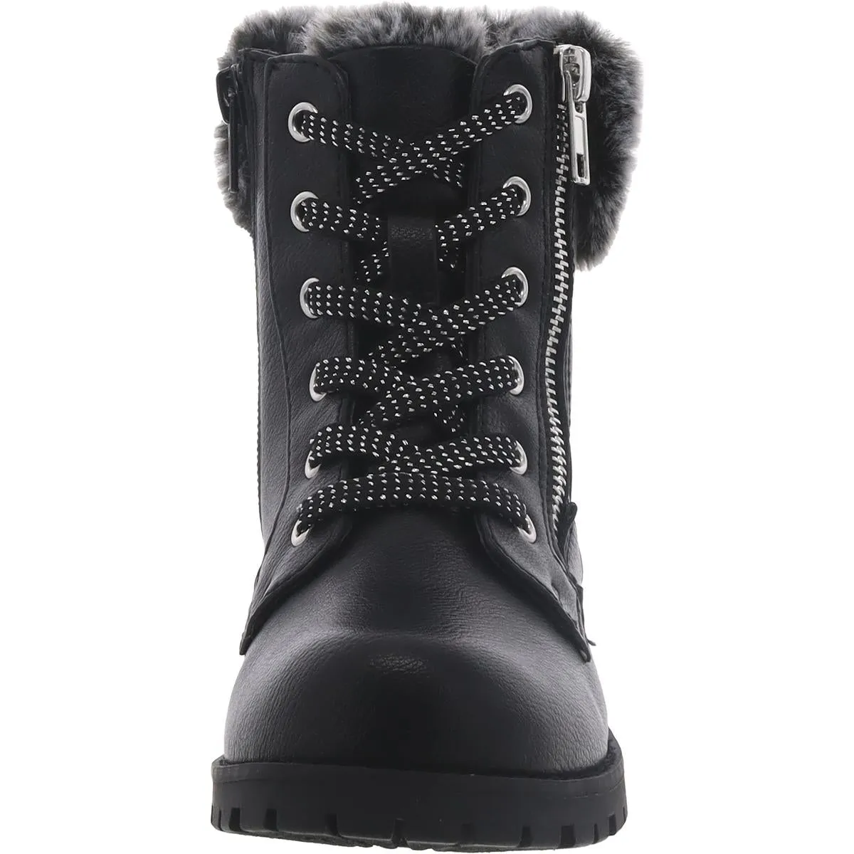 Girls Faux Fur Lined Zipper Shearling Boots