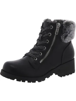 Girls Faux Fur Lined Zipper Shearling Boots
