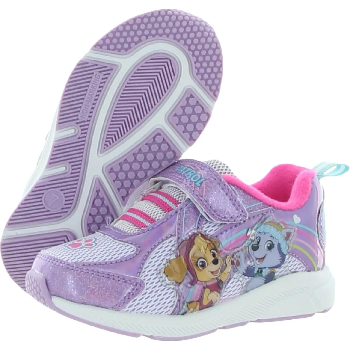 Girls Glitter Mesh Light-Up Shoes