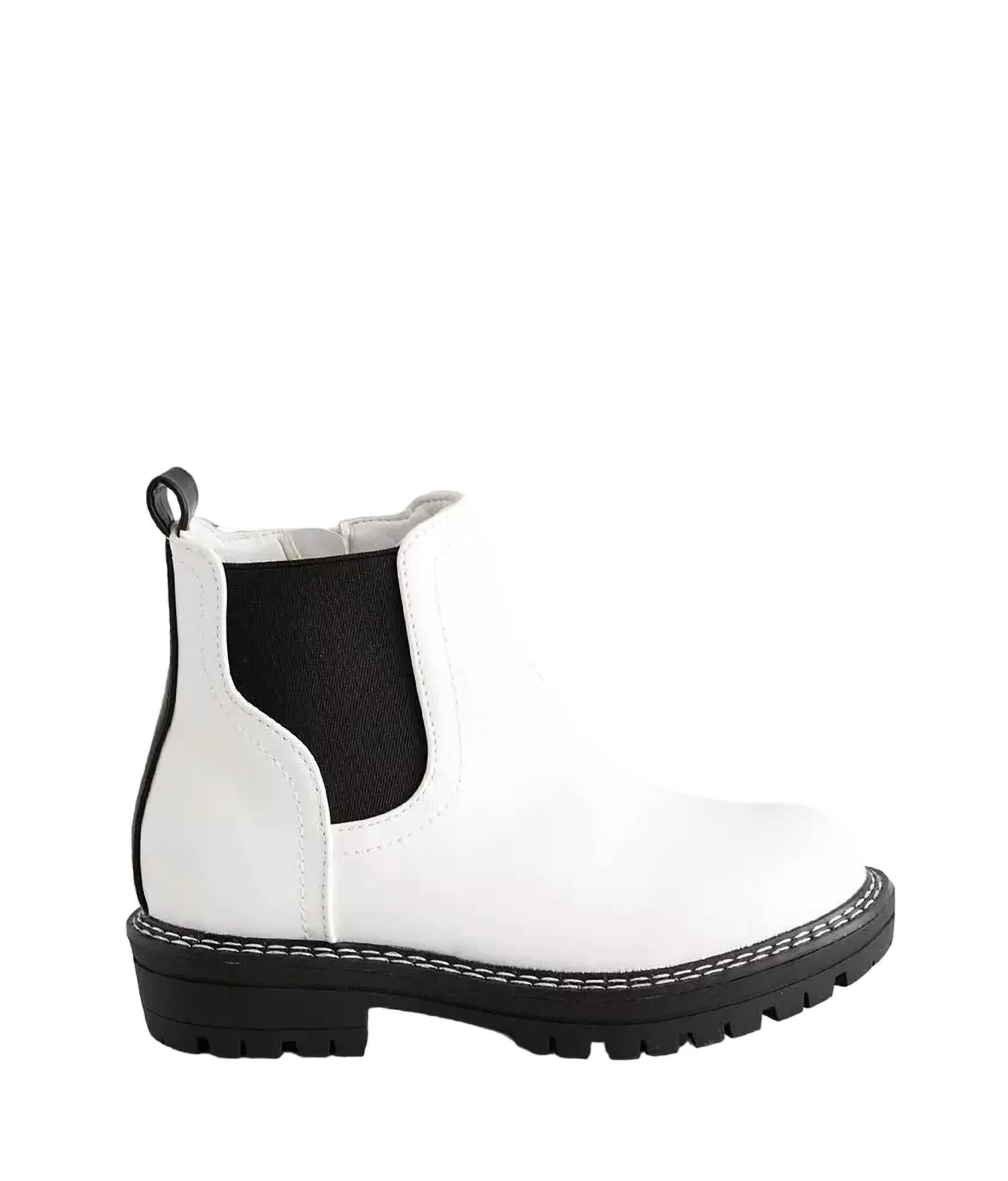 Girl's Little Cayson Ankle Boot In White