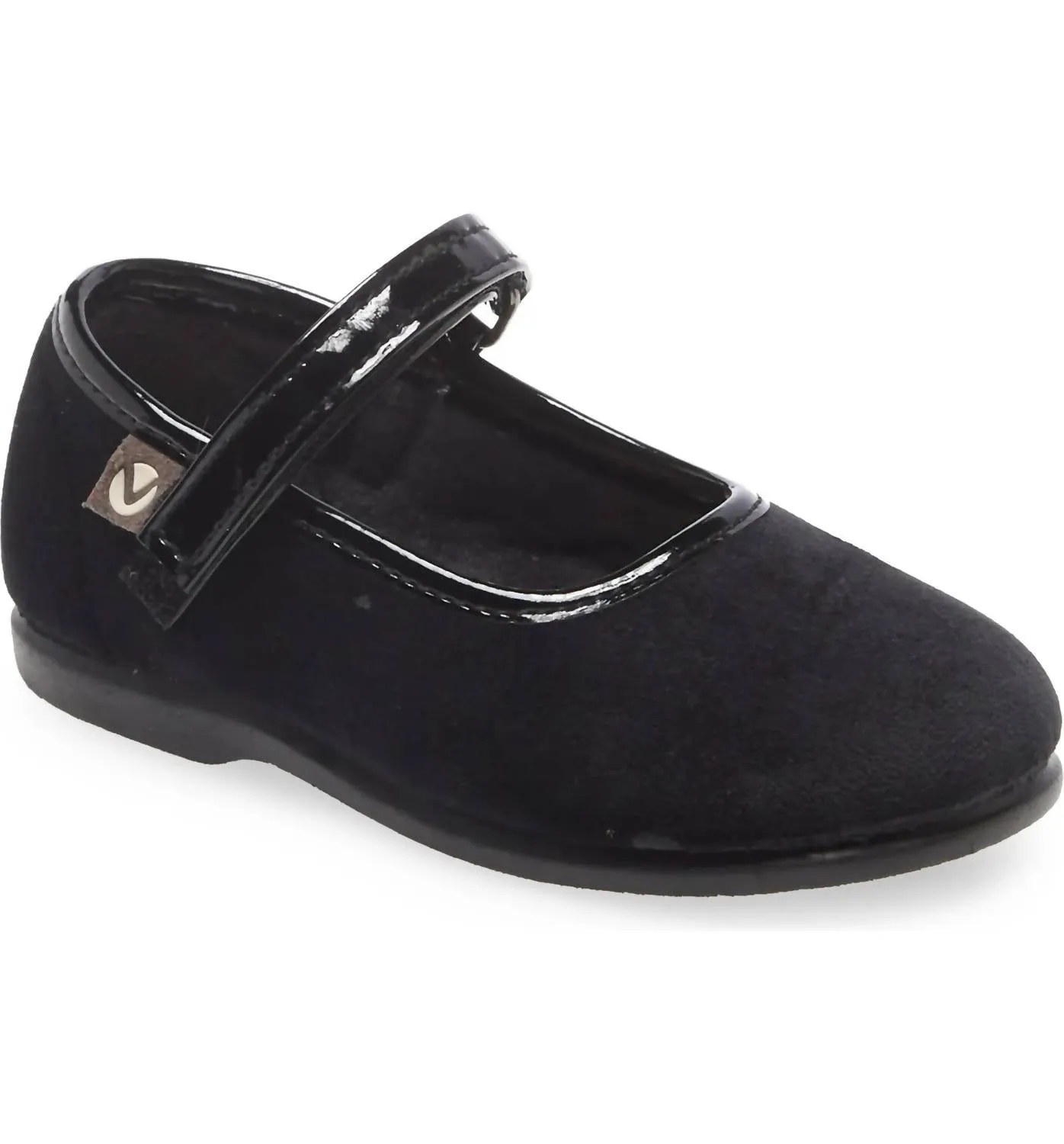 Girls Mary Jane Alba Velvet Shoes In Black