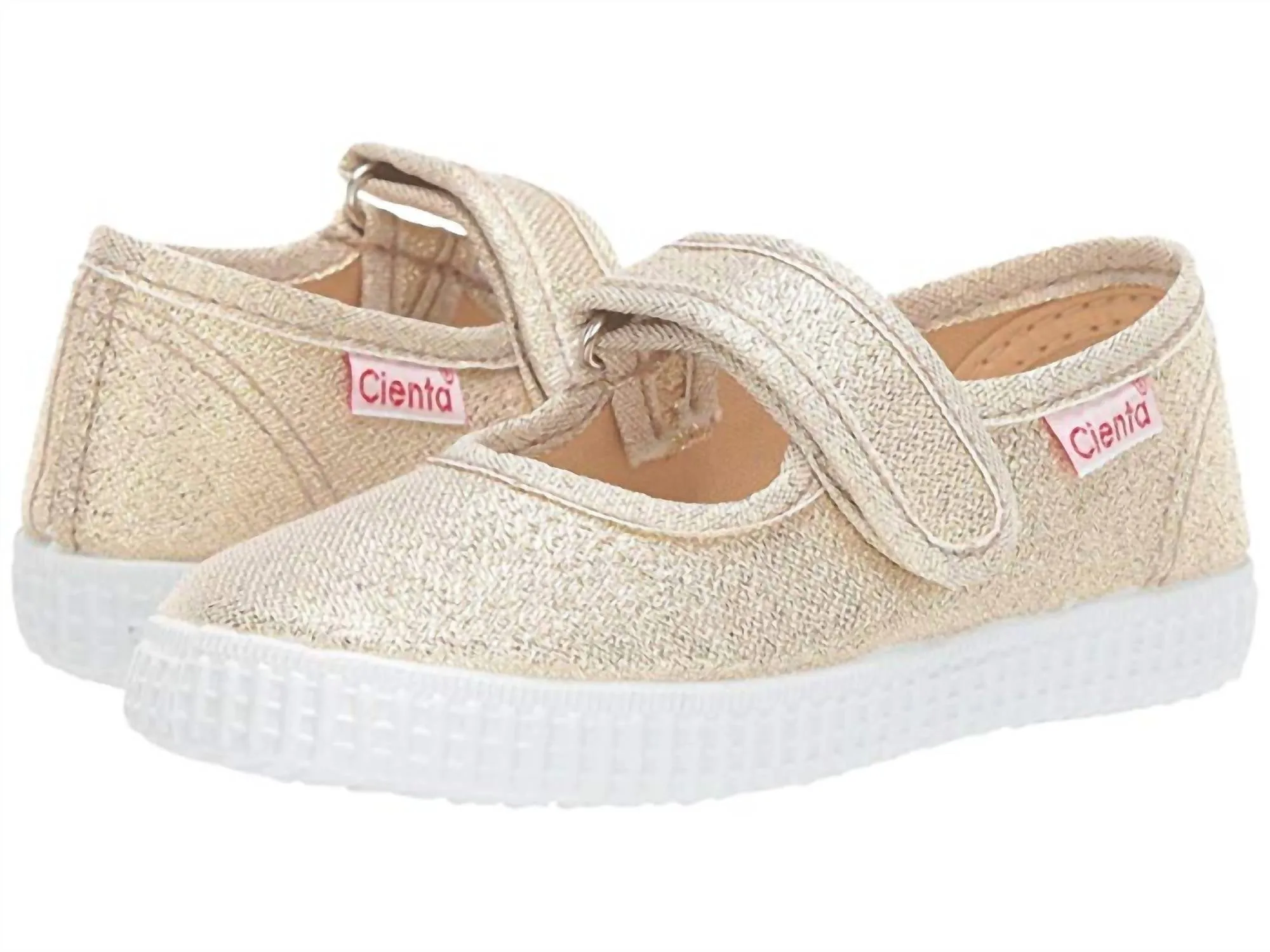 Girl's Mary Jane Flat Shoes In Gold Metallic