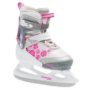 Girls Micro Ice Skate In White/pink