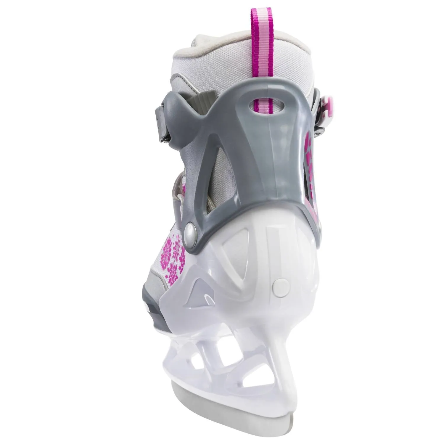 Girls Micro Ice Skate In White/pink