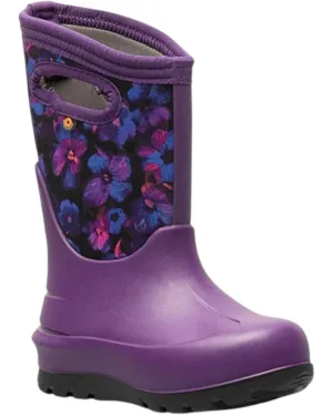 Girl's Neo-Classic Petal Rain Boots In Purple
