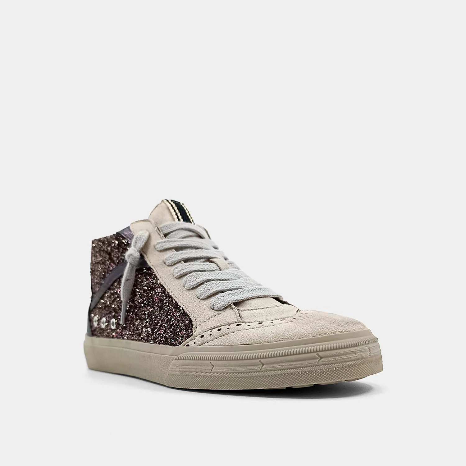 Girls Riley Toddlers Sneaker In Pewter Glitter