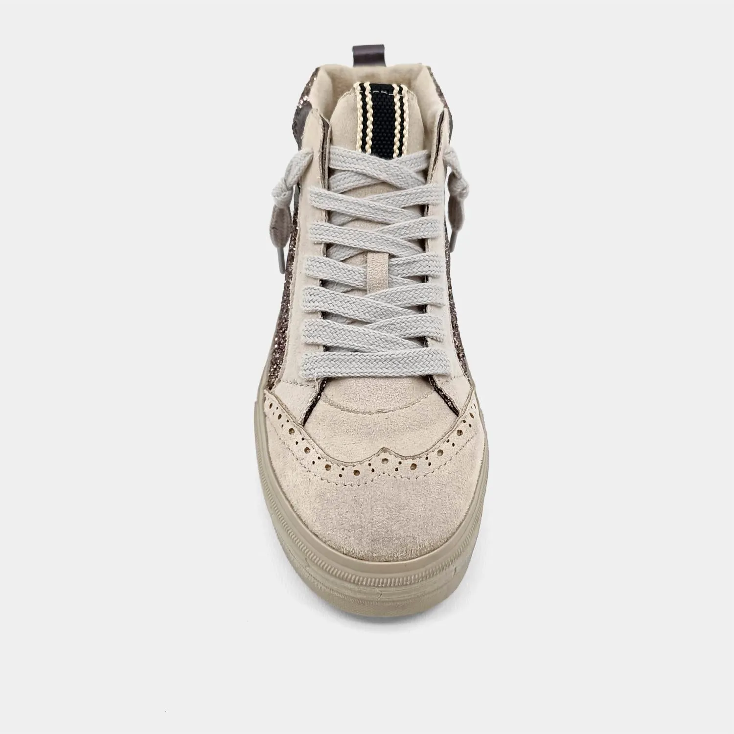 Girls Riley Toddlers Sneaker In Pewter Glitter