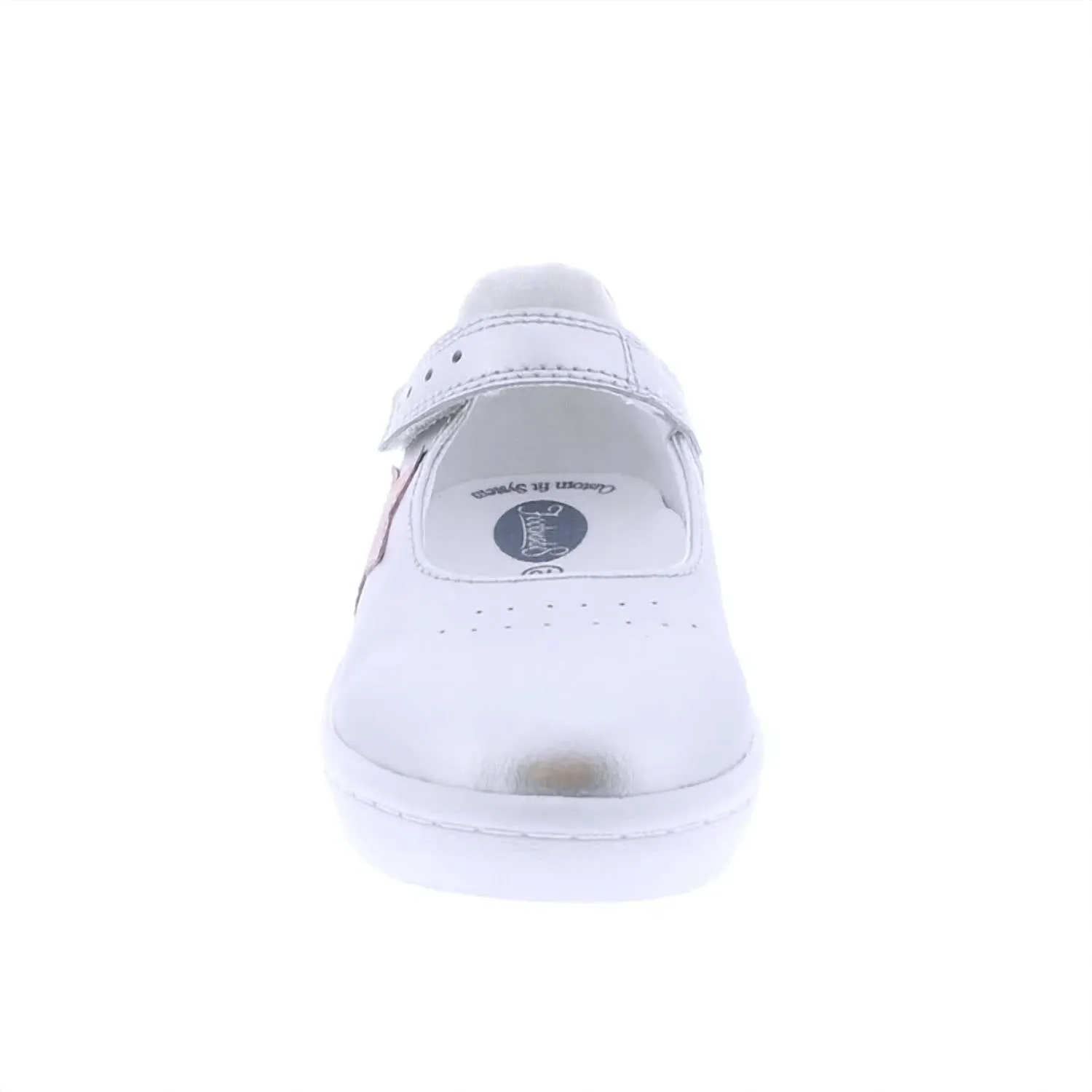 Girl's Stella Flat Shoes In Silver/rose Gold Leather