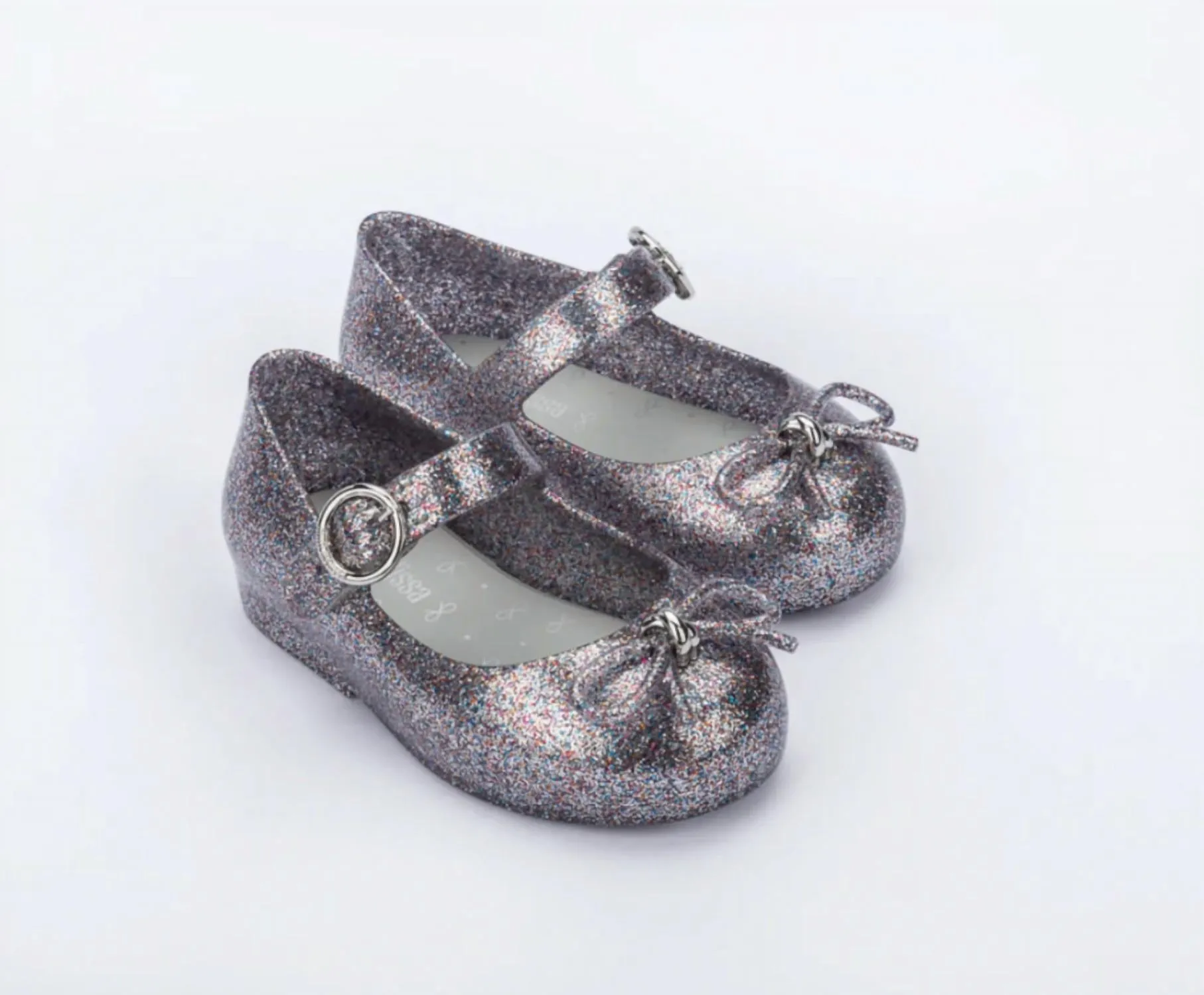 Girls' Sweet Love Ballet Flat In Silver Glitter