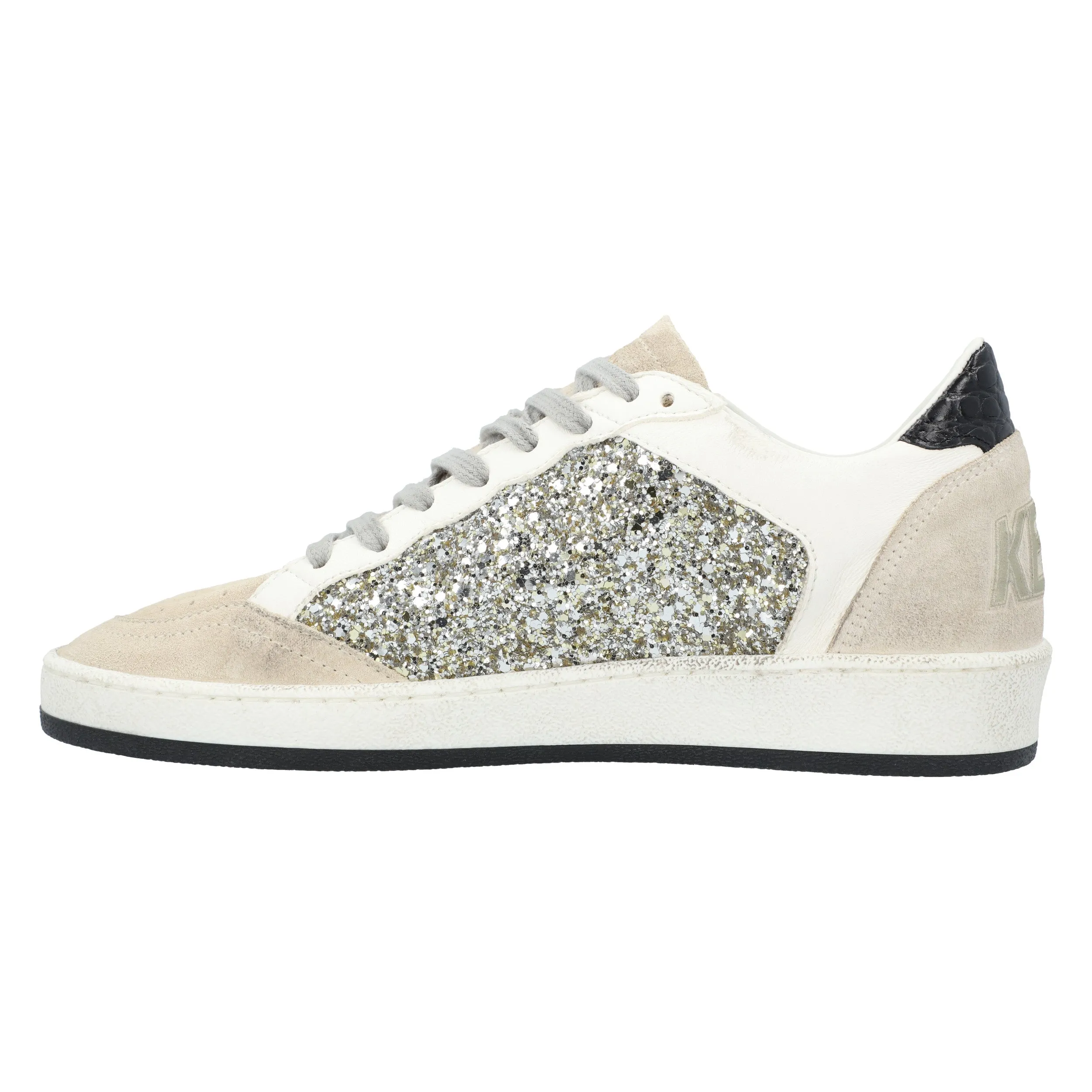 Golden Goose "BALL STAR BEIGE WHITE GLITTER"