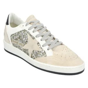 Golden Goose "BALL STAR BEIGE WHITE GLITTER"