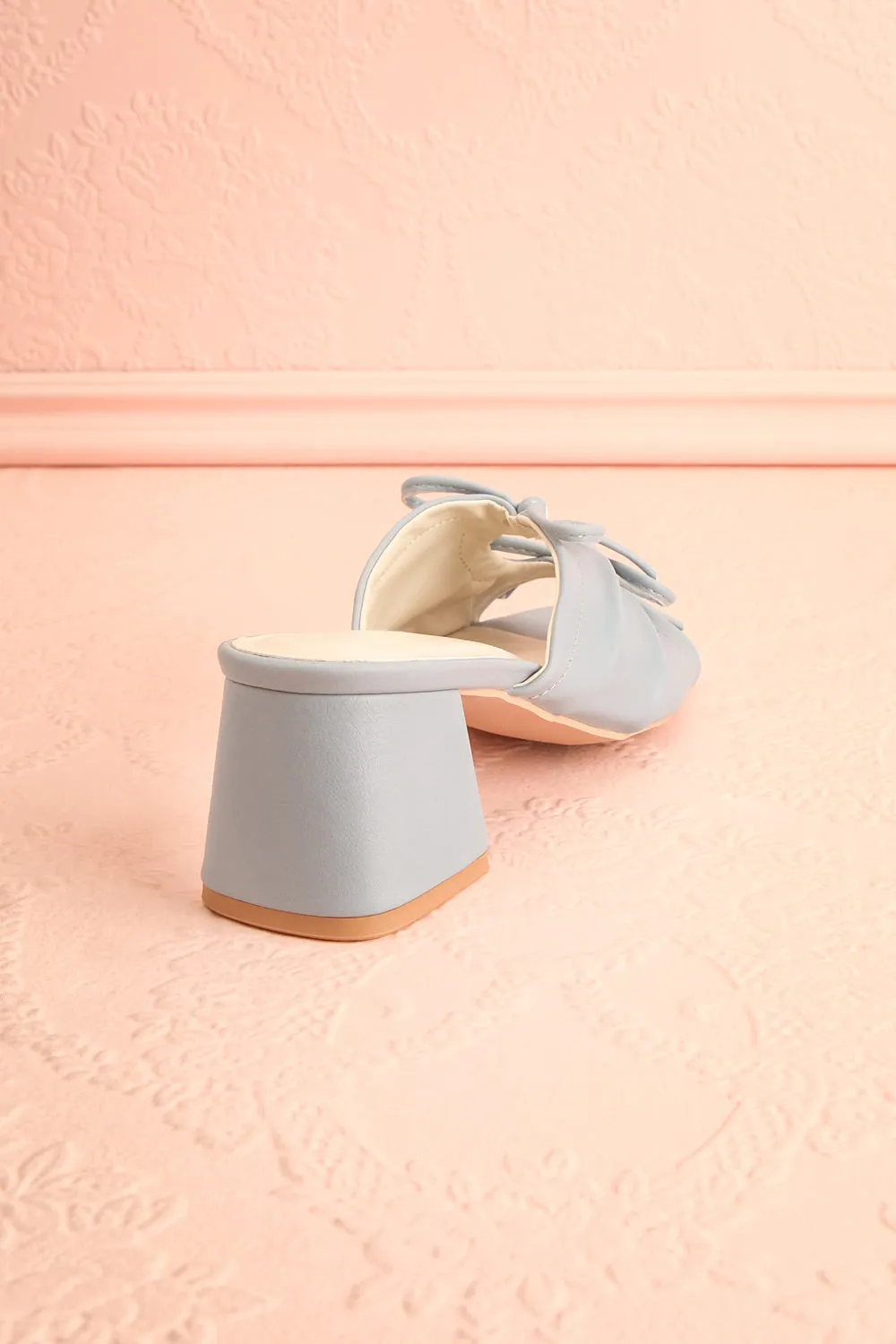 Hissette | Blue Faux-Leather Heeled Sandals