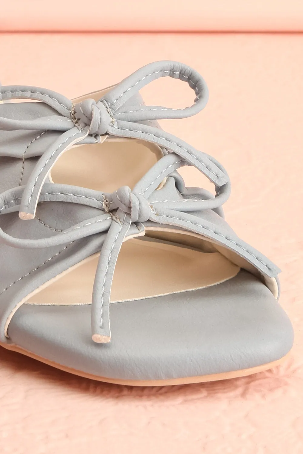 Hissette | Blue Faux-Leather Heeled Sandals