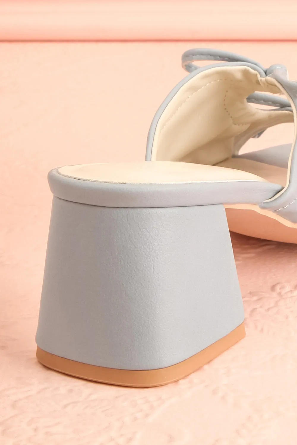 Hissette | Blue Faux-Leather Heeled Sandals