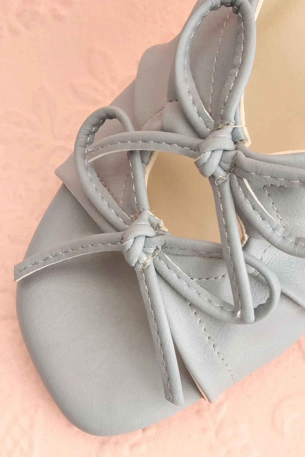 Hissette | Blue Faux-Leather Heeled Sandals