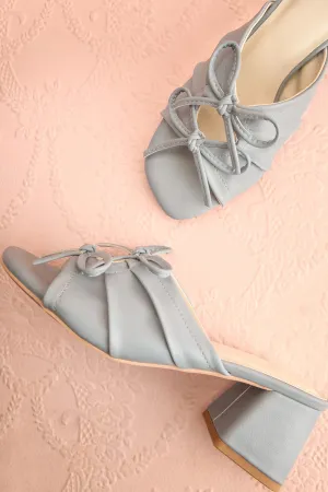 Hissette | Blue Faux-Leather Heeled Sandals