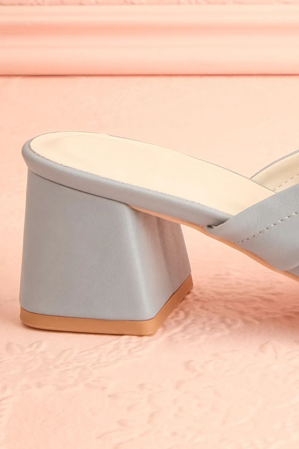 Hissette | Blue Faux-Leather Heeled Sandals