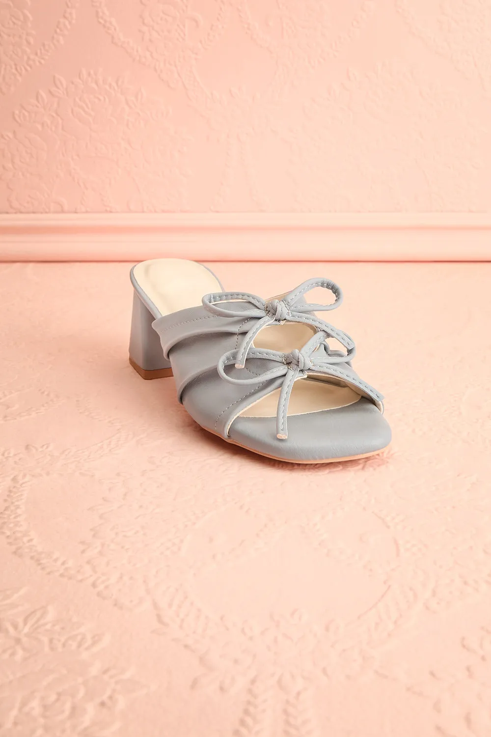 Hissette | Blue Faux-Leather Heeled Sandals