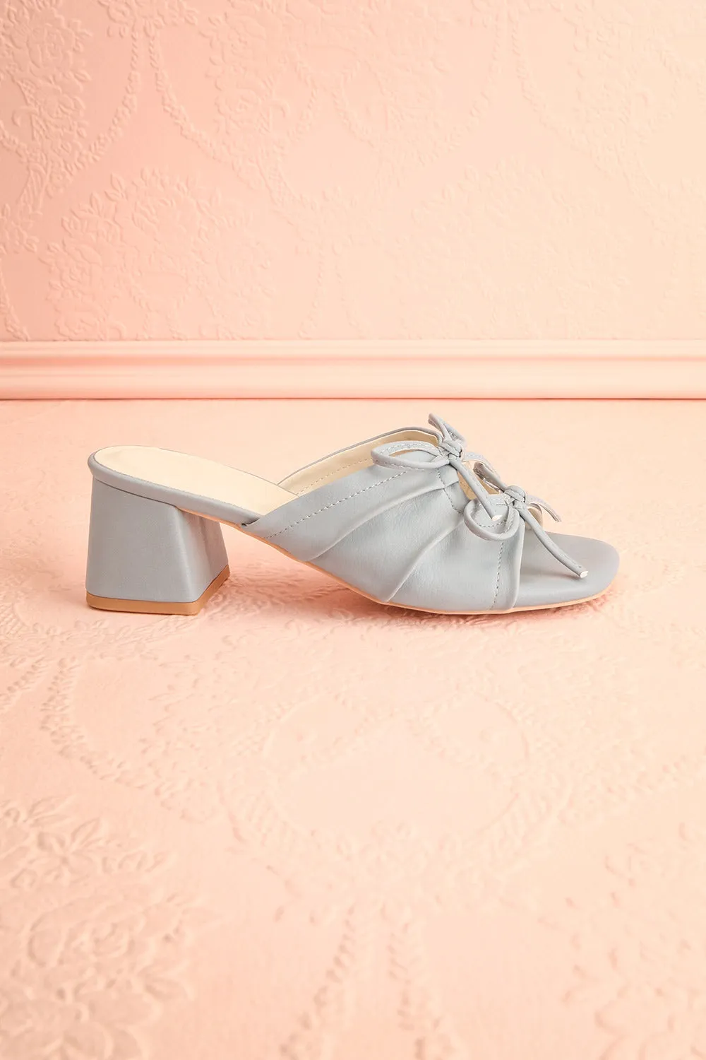 Hissette | Blue Faux-Leather Heeled Sandals