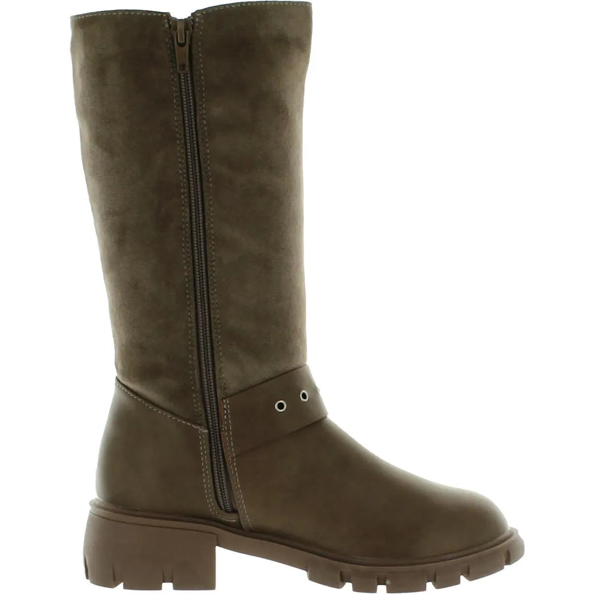 Hollyy  Girls Velvet Tall Mid-Calf Boots