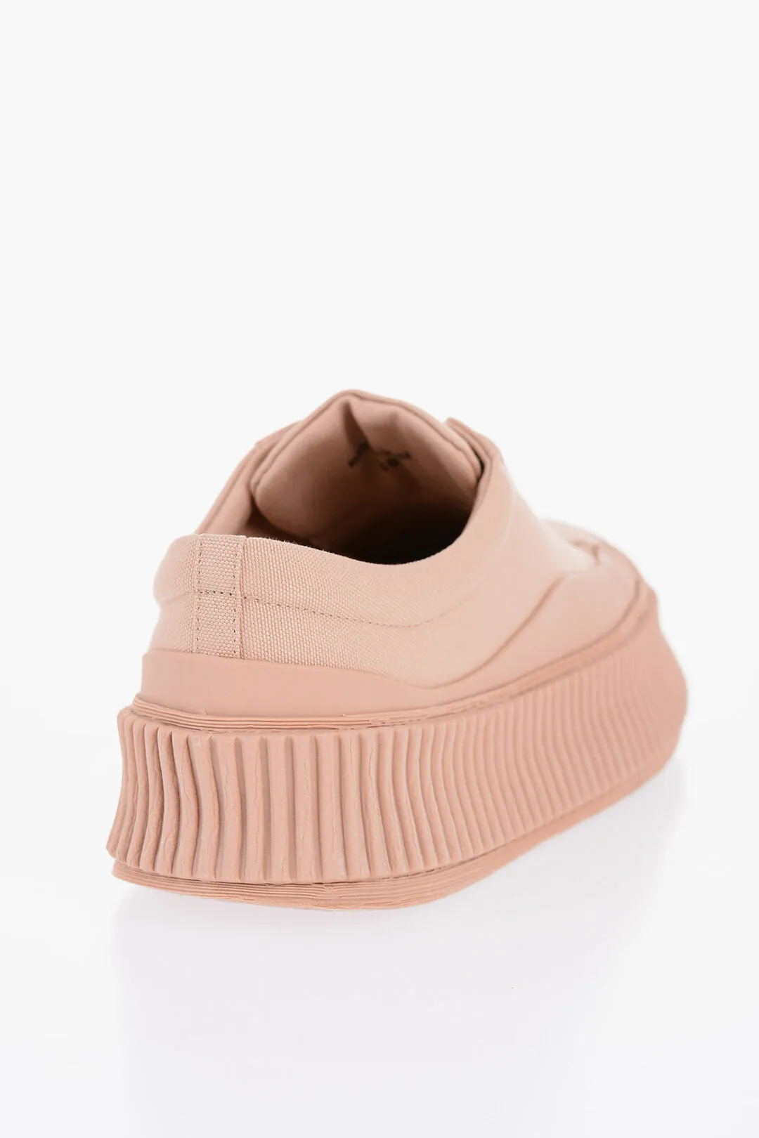 Jil Sander Lace-Up Canvas Sneakers With Chunky Sole