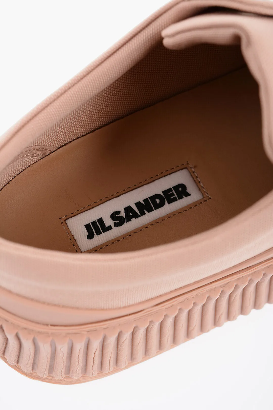 Jil Sander Lace-Up Canvas Sneakers With Chunky Sole