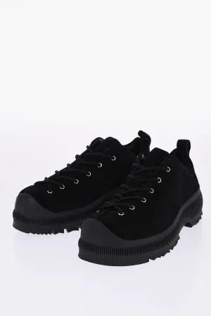 Jil Sander Suede Lace-Up Sneakers With Vibram Sole