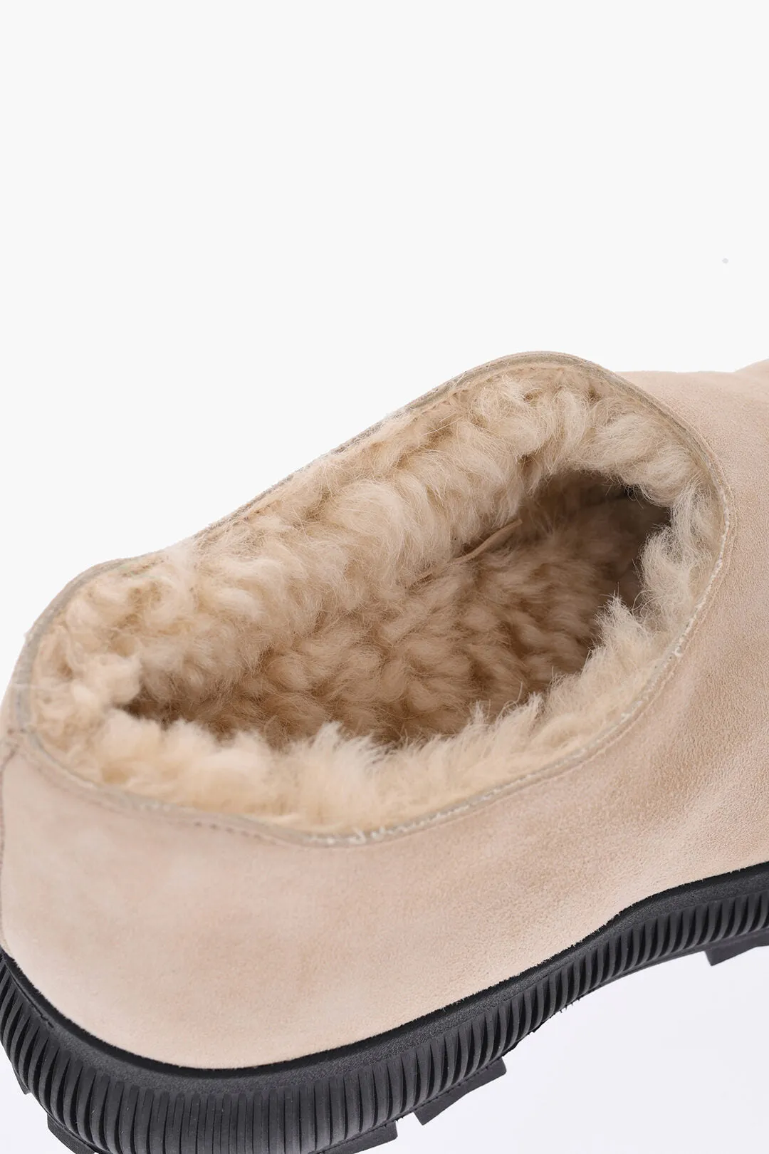 Jil Sander Suede Slip-On Sneakers With Shearling Lining