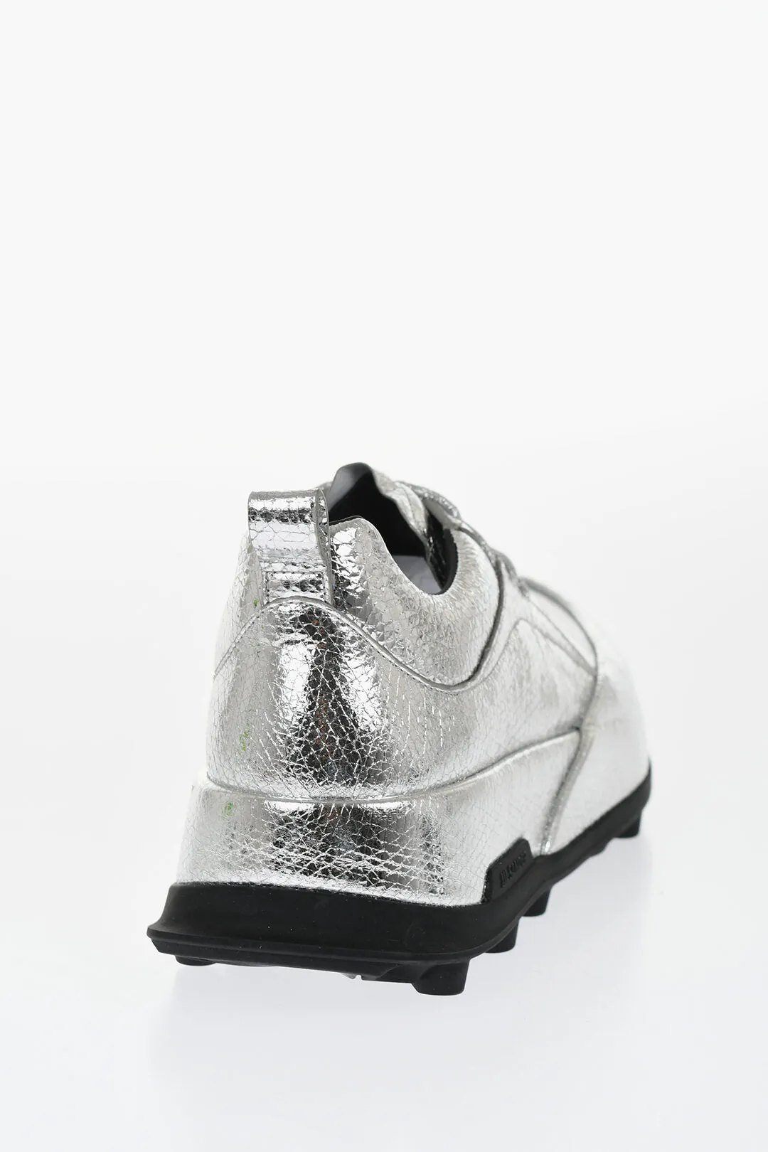 Jil Sander Textured Lam Leather Lcae-Up Sneakers