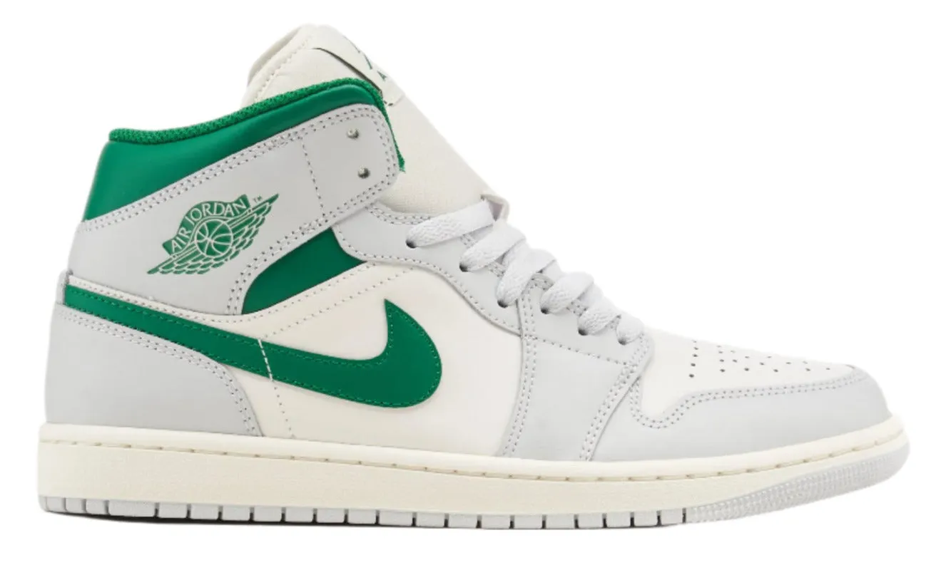 Jordan 1 Mid White Pure Platinum Pine Green