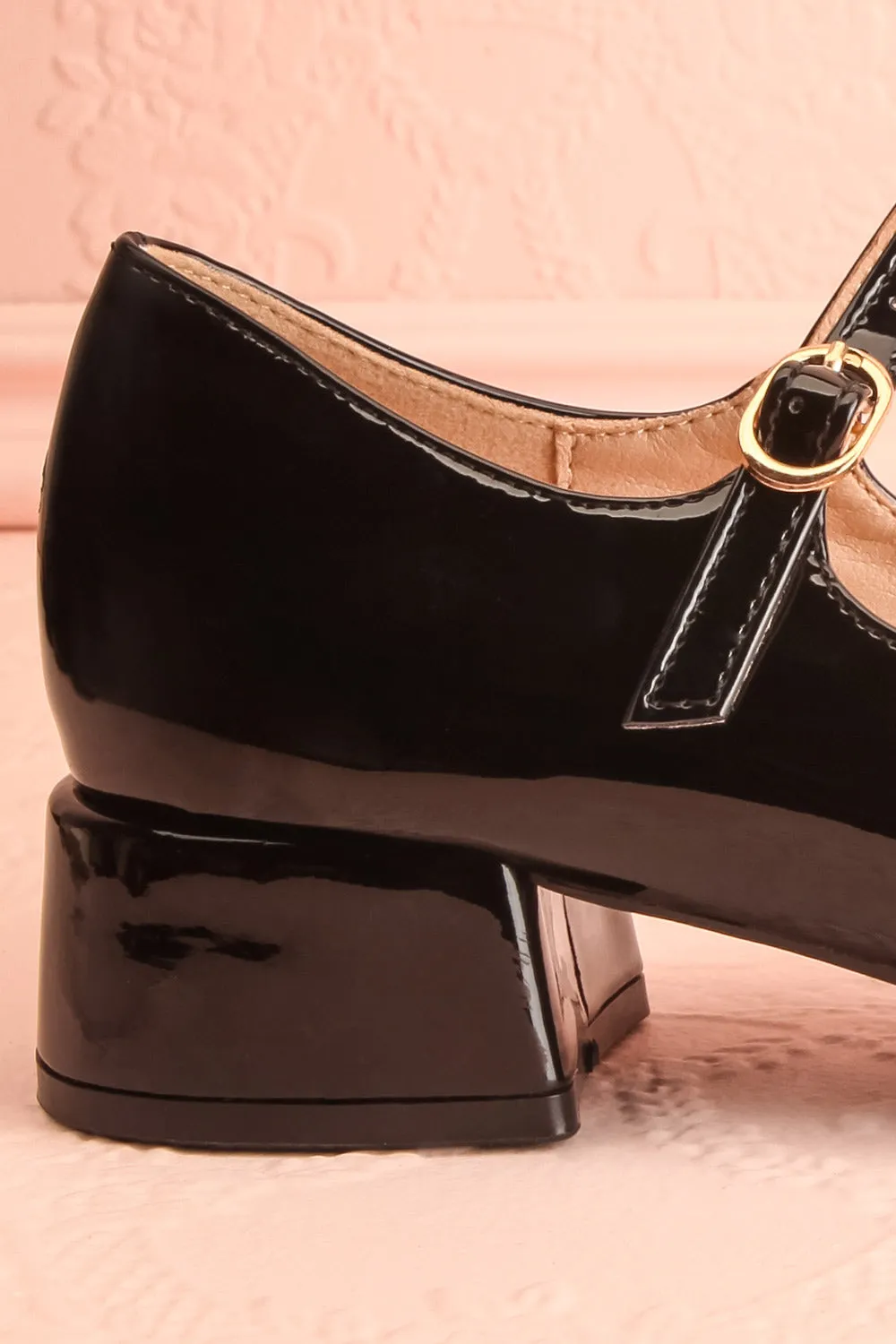 Kerati Black | Square Toe Mary Jane Heels