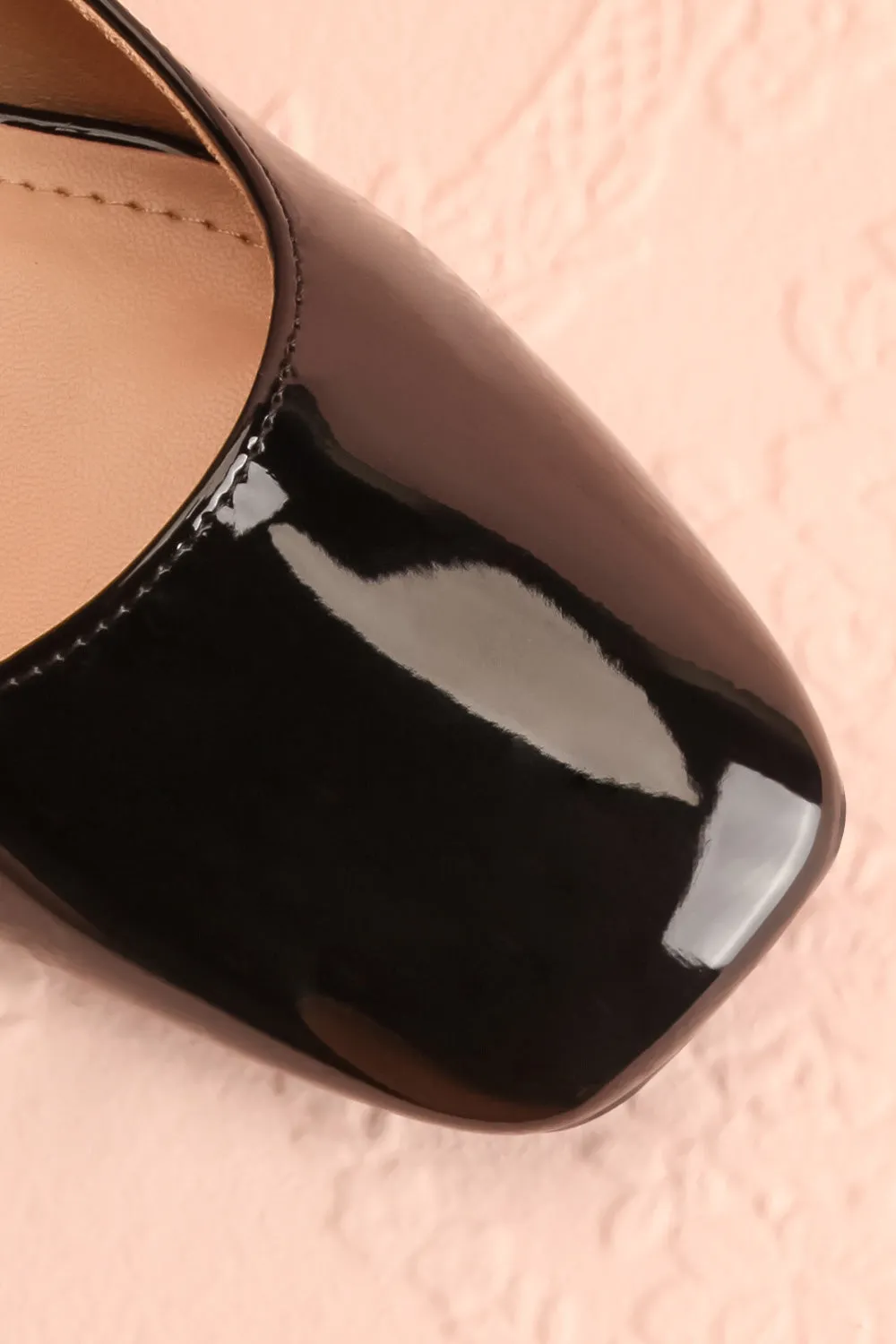 Kerati Black | Square Toe Mary Jane Heels