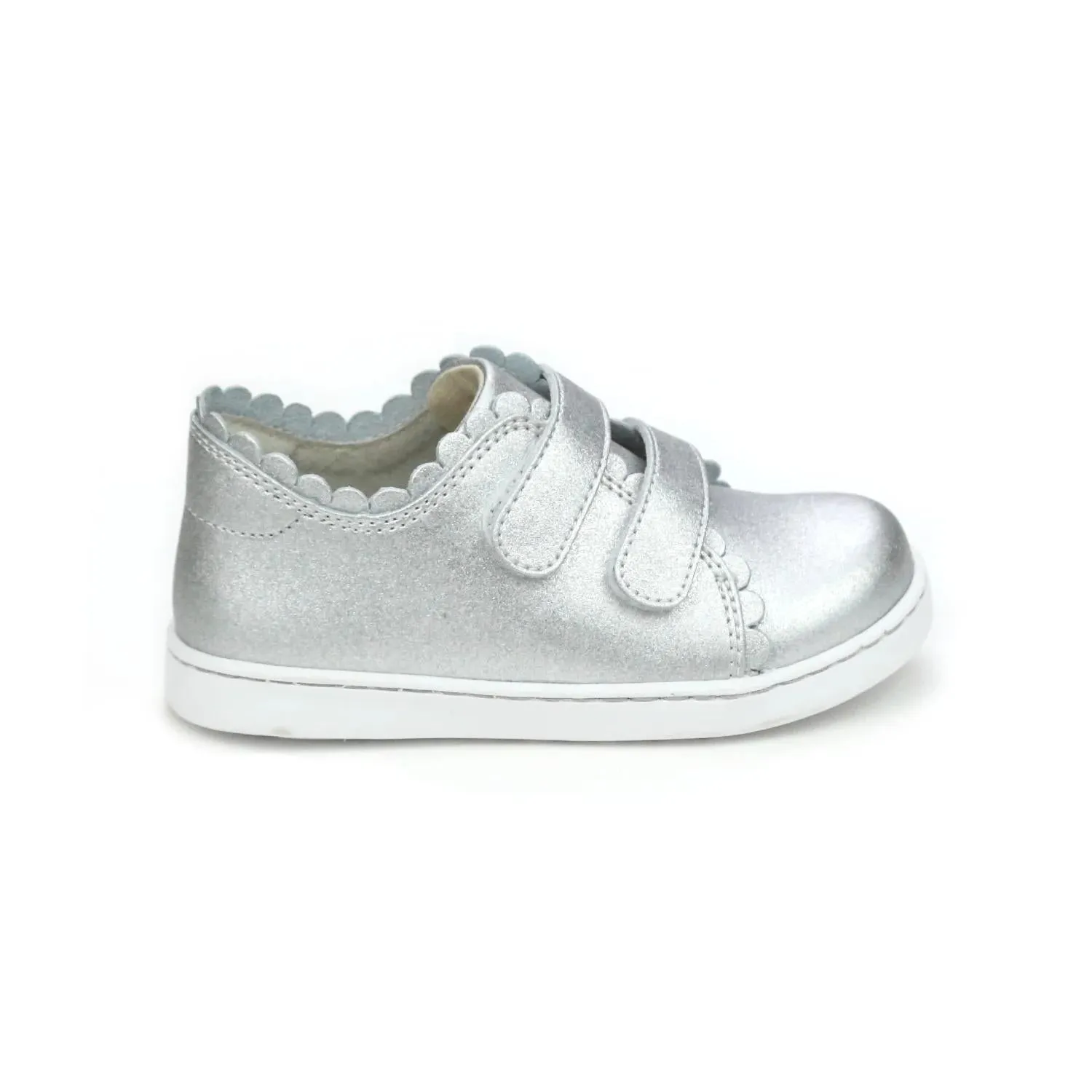 Kid's Caroline Scalloped Sneaker In Silver