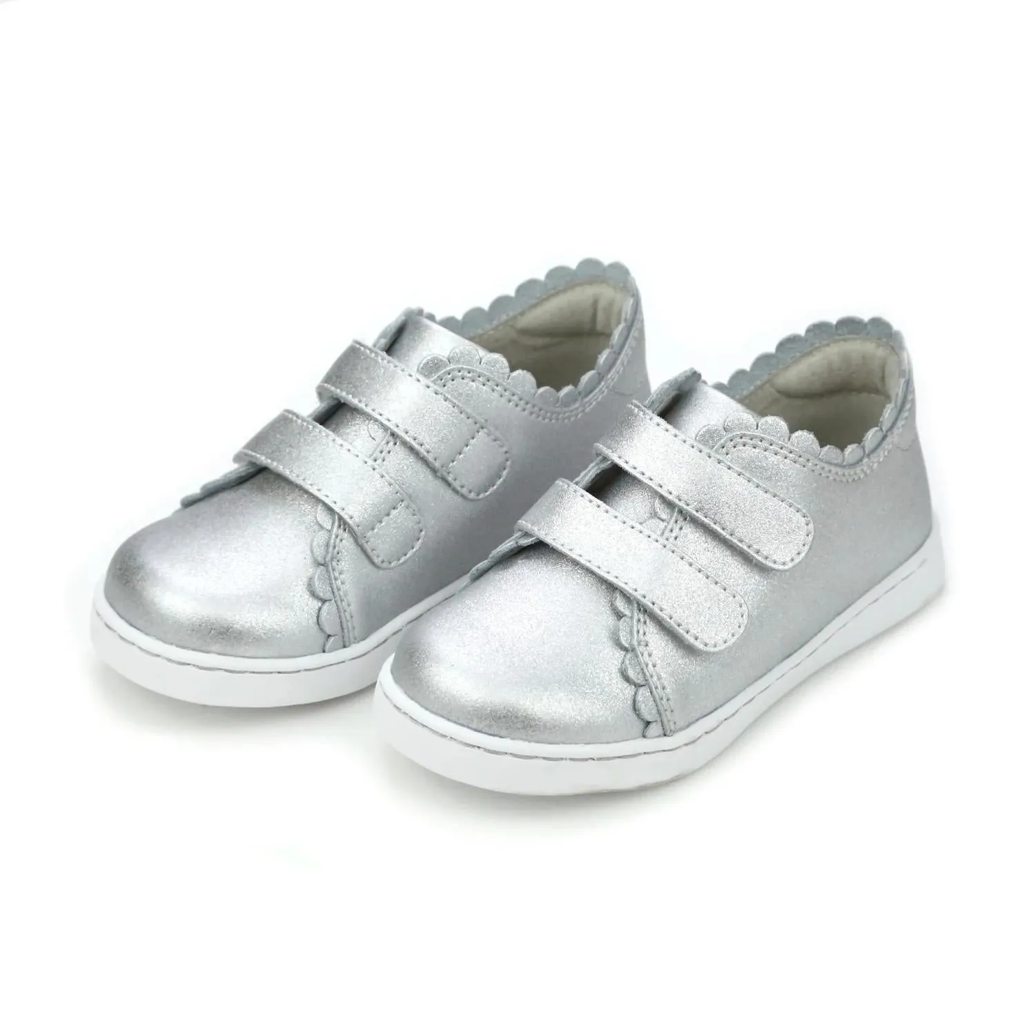 Kid's Caroline Scalloped Sneaker In Silver