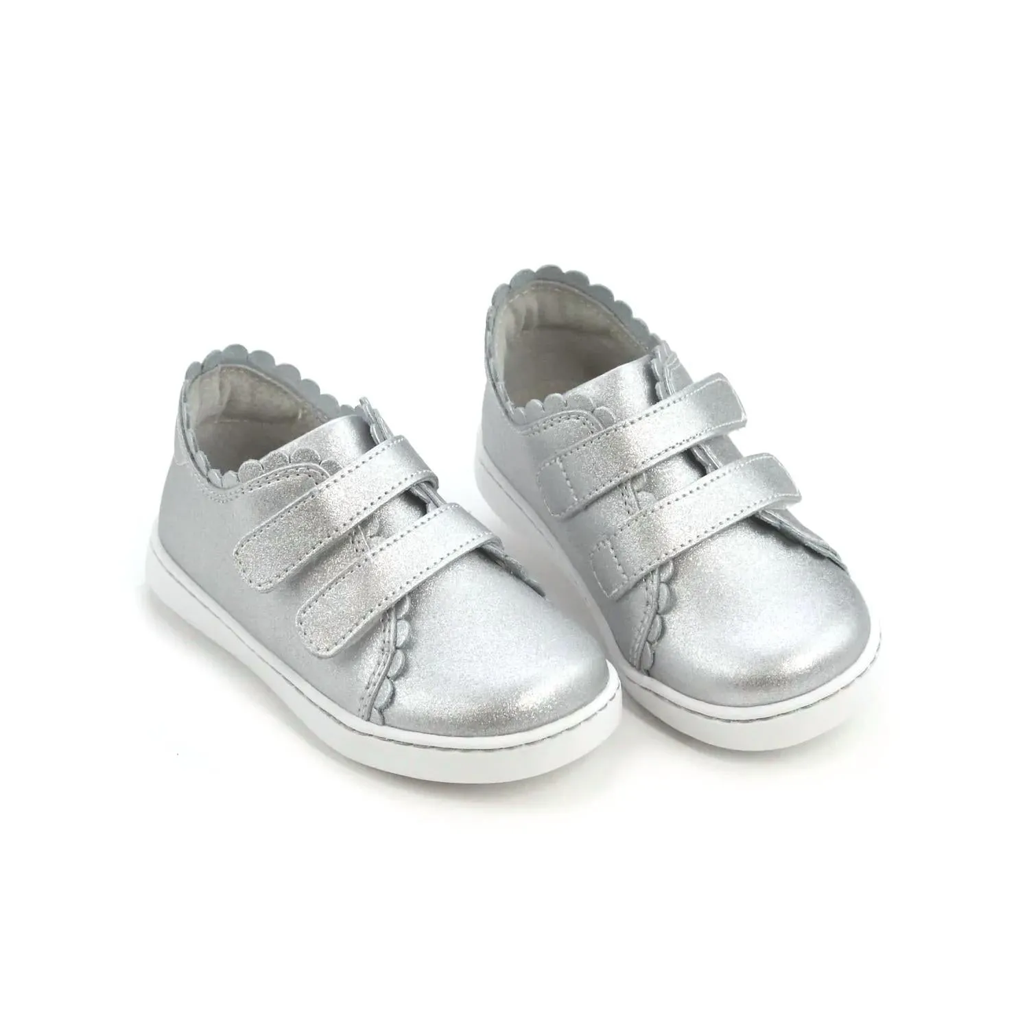 Kid's Caroline Scalloped Sneaker In Silver