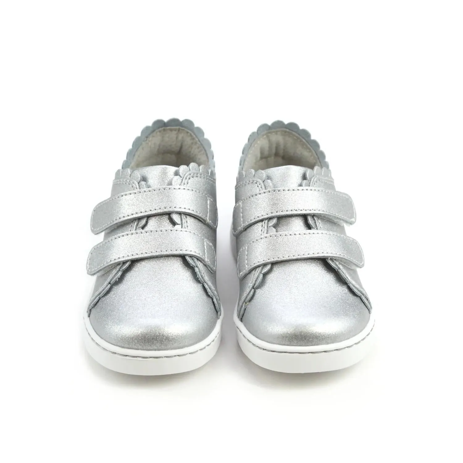 Kid's Caroline Scalloped Sneaker In Silver
