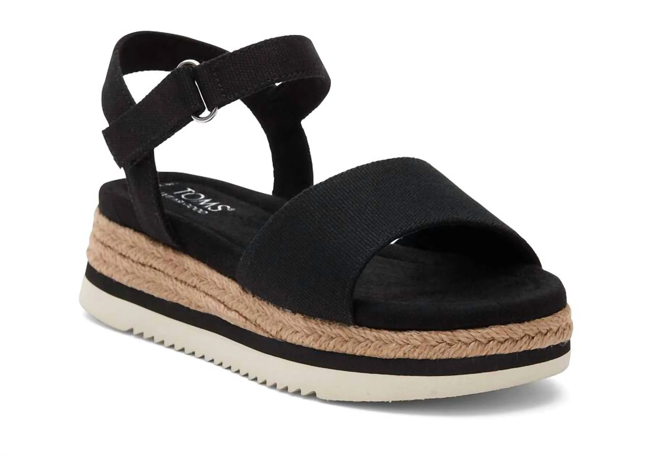 Kids Girls Diana Sandal In Black Canvas