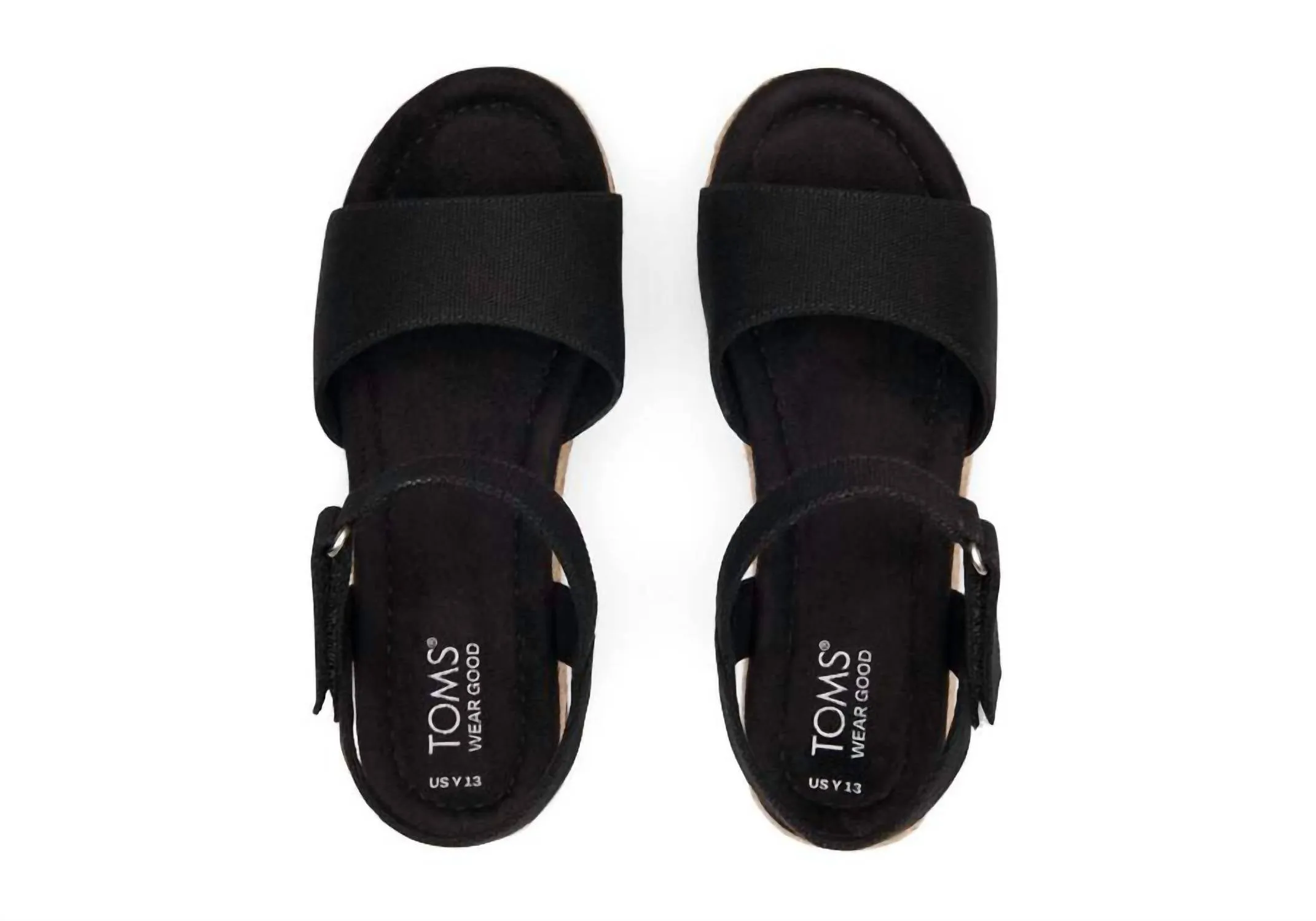 Kids Girls Diana Sandal In Black Canvas