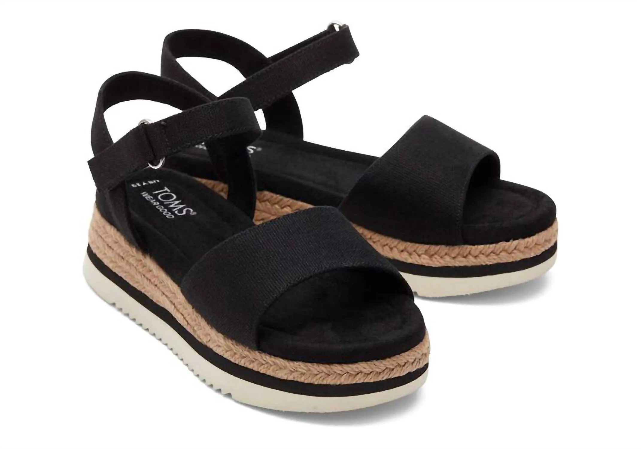 Kids Girls Diana Sandal In Black Canvas