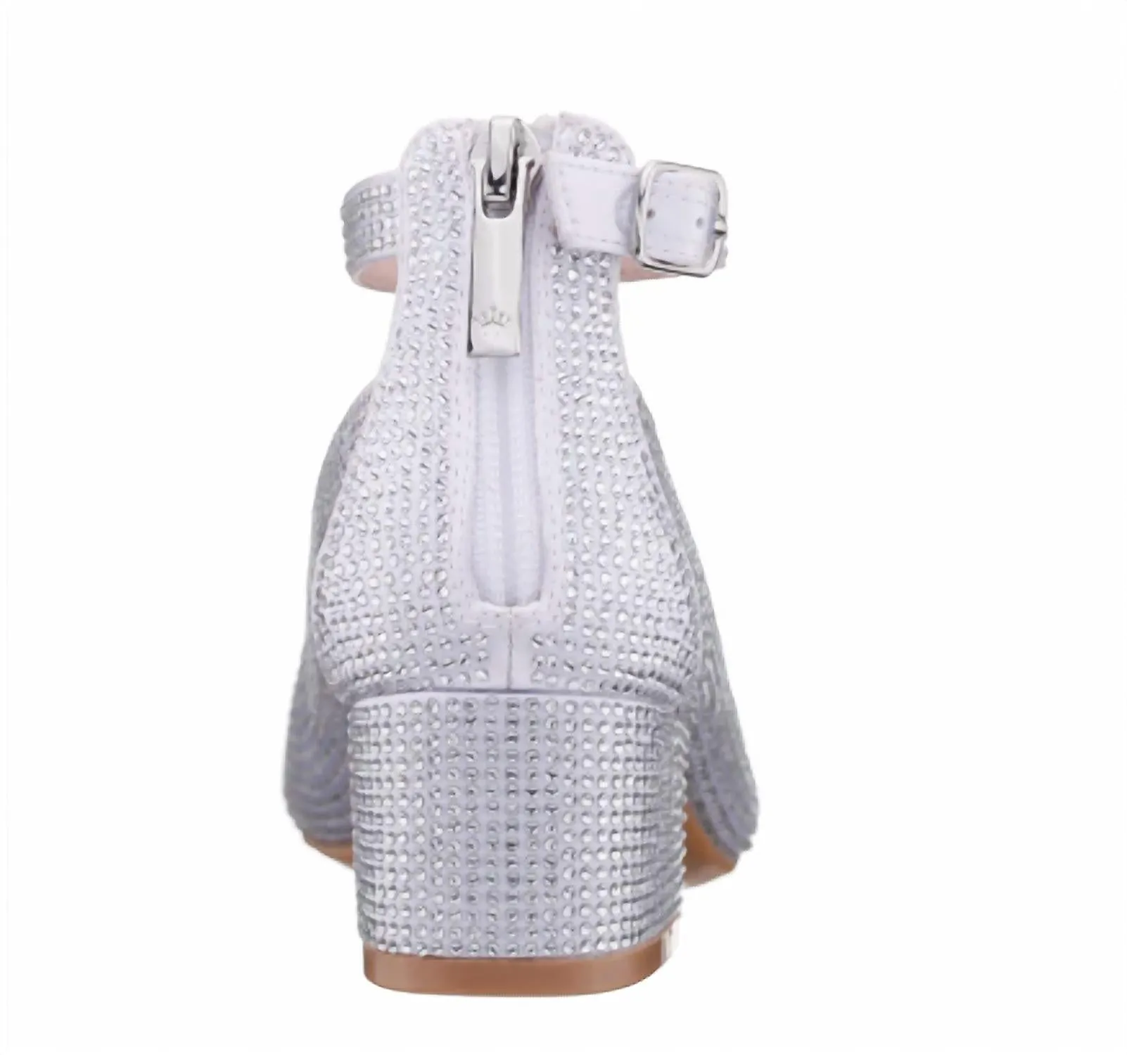Kid's Lennie Heels In White Shimmer