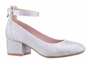 Kid's Lennie Heels In White Shimmer