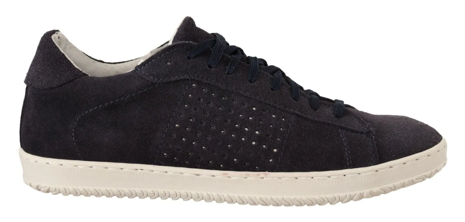 La Scarpa Italiana Suede Perforated Lace Up Sneakers Men's Shoes