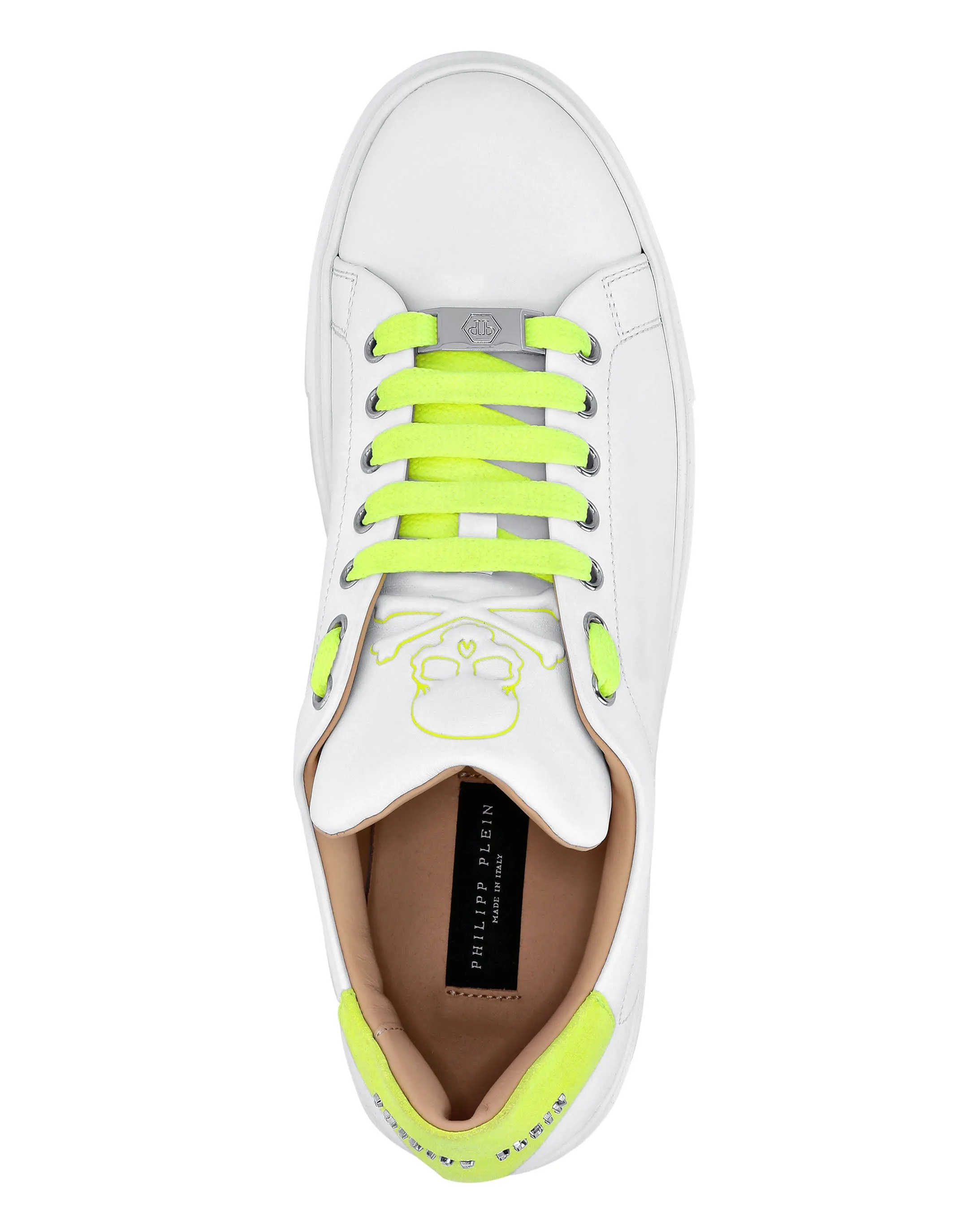 Leather Lo-Top Sneakers Skull and Plein